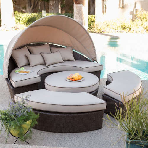 Round patio lounger cheap cushion